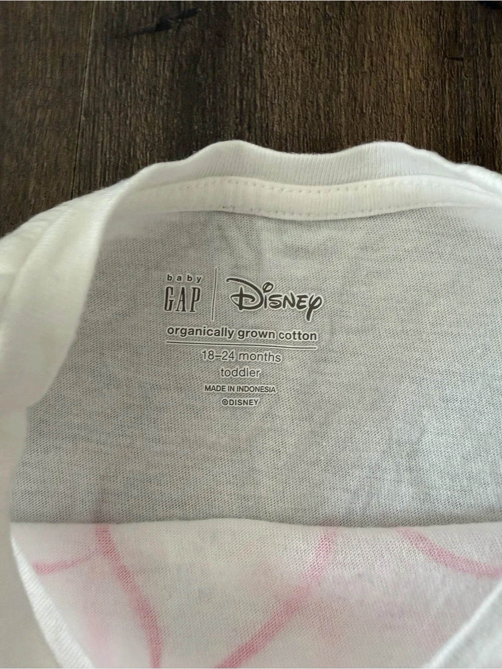 BabyGAP White Tee with Neon Pink Minnie Heart Sunglasses Graphic
